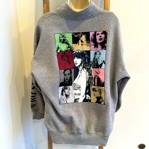 Taylor Swift The Eras International Tour quarter zip grey sweatshirt